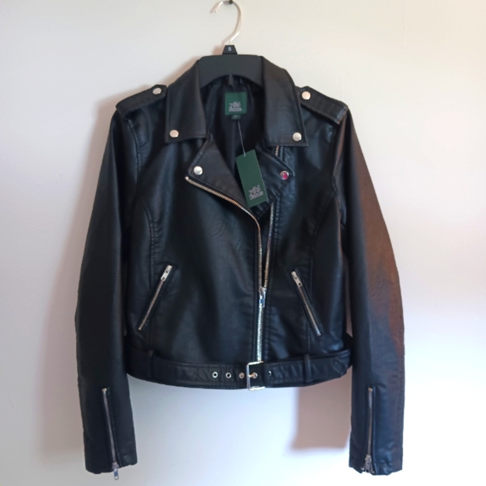 NWT Wild Fable Black Faux Leather Jacket, Ladies M